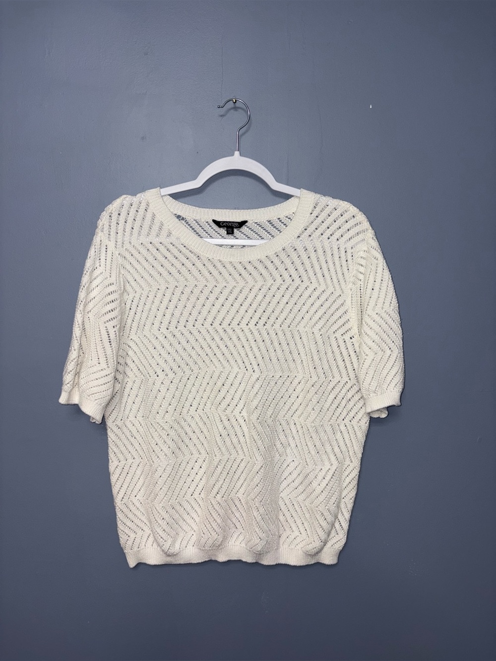 George | White Knit Sweater | Size XXL